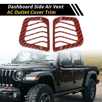 Dashboard Side Air Vent AC Outlet Cover Trim for Jeep Wrangler JL (2018-2023)