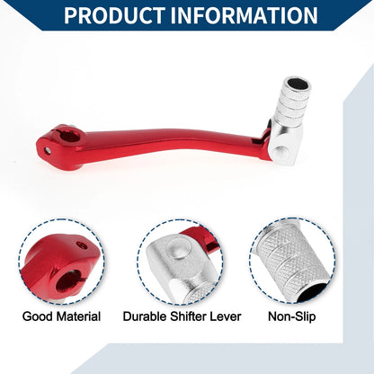 Folding Gear Shifter Lever for Bosuer 125 Red Silver Tone Head