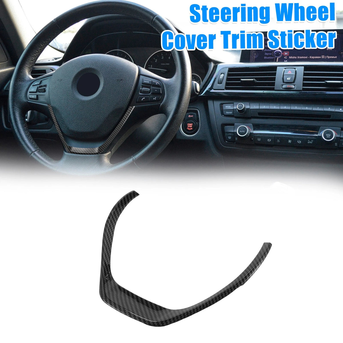Carbon Fiber Pattern Black ABS Plastic Steering Wheel Covers for BMW 3 Series (2006-2013)