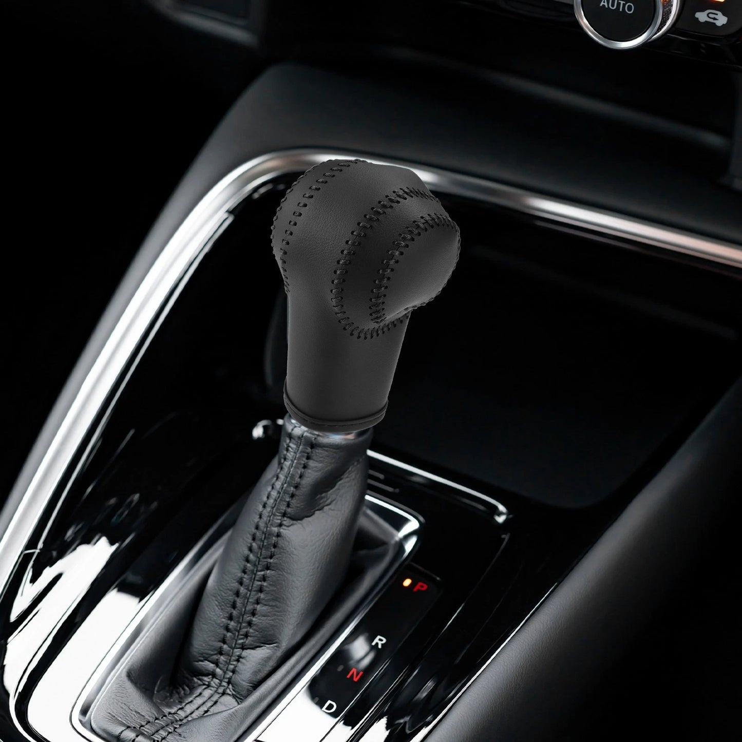 Gear Shifting Knob Cover for Nissan Rogue 2008-2013 Faux Leather Black