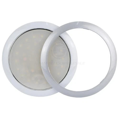 LED Round Interior Exterior White Red Light Touch On-Dim-Off 12/24 Volt 24 LEDs
