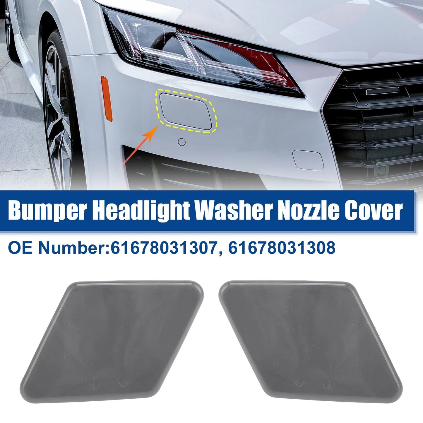 Front Bumper Headlight Washer Nozzle Covers for BMW 325i (2001-2005)