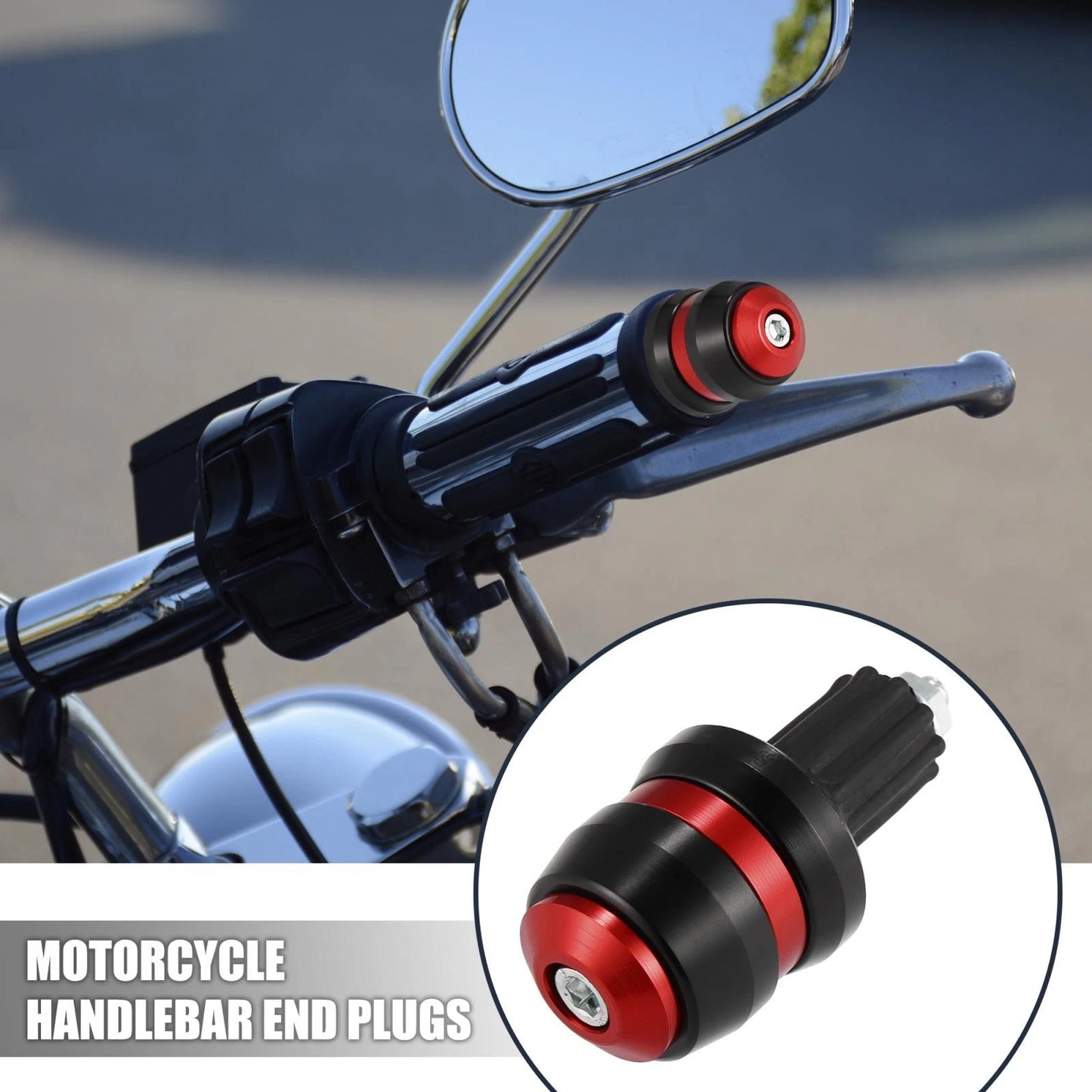 Pair 7/8" 22mm Handlebar End Plugs for Motorcycles Dirt Bikes Scooters