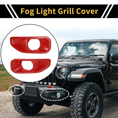 Fog Light Grills for Jeep Wrangler JL Gladiator (2018-2023) - 1 Pair Red