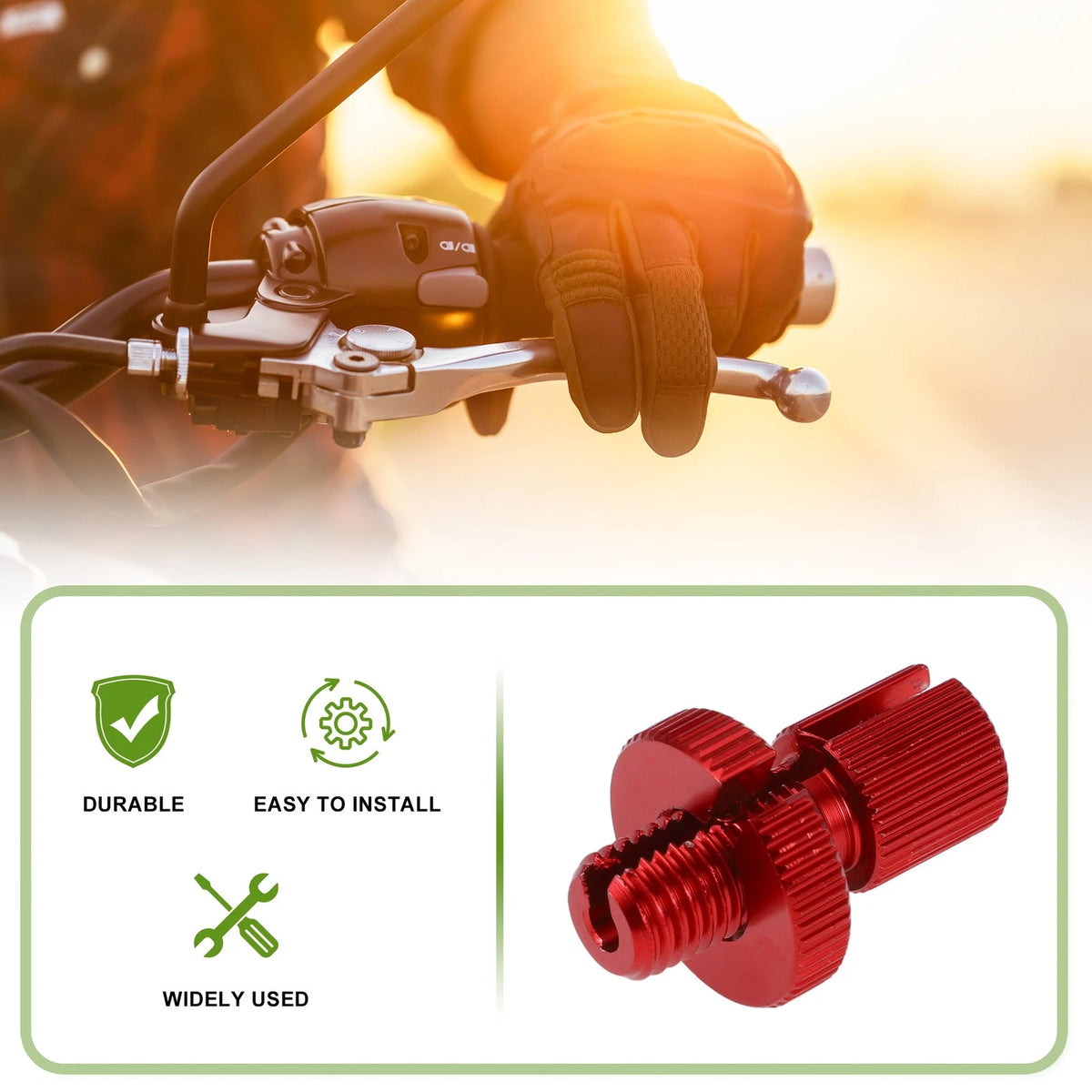 4 x M10 Aluminum Clutch Brake Cable Adjuster Screw Red for Motorcycle