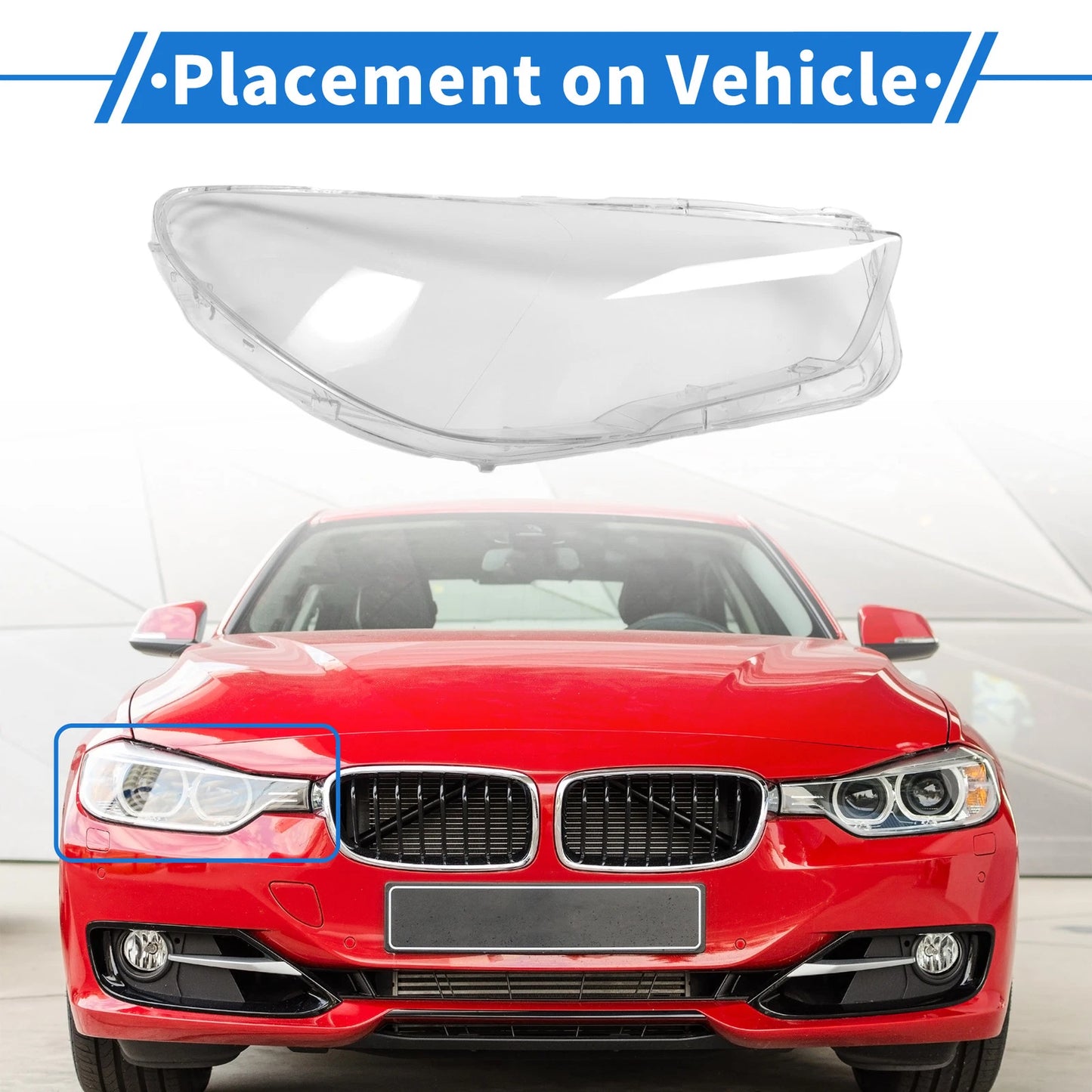 1 Pc Front Right Headlight Lens Cover for BMW 5 Series GT (2010-2017)