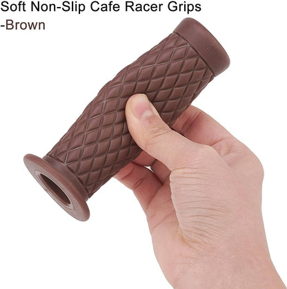 Brown Motorcycle Gel Hand Grips 7/8in for Sports Bike