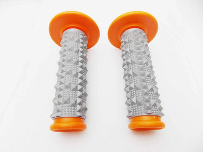 Kawasaki MX Enduro Trail Forseti Orange Grey Diamond Handlebar Grip Set