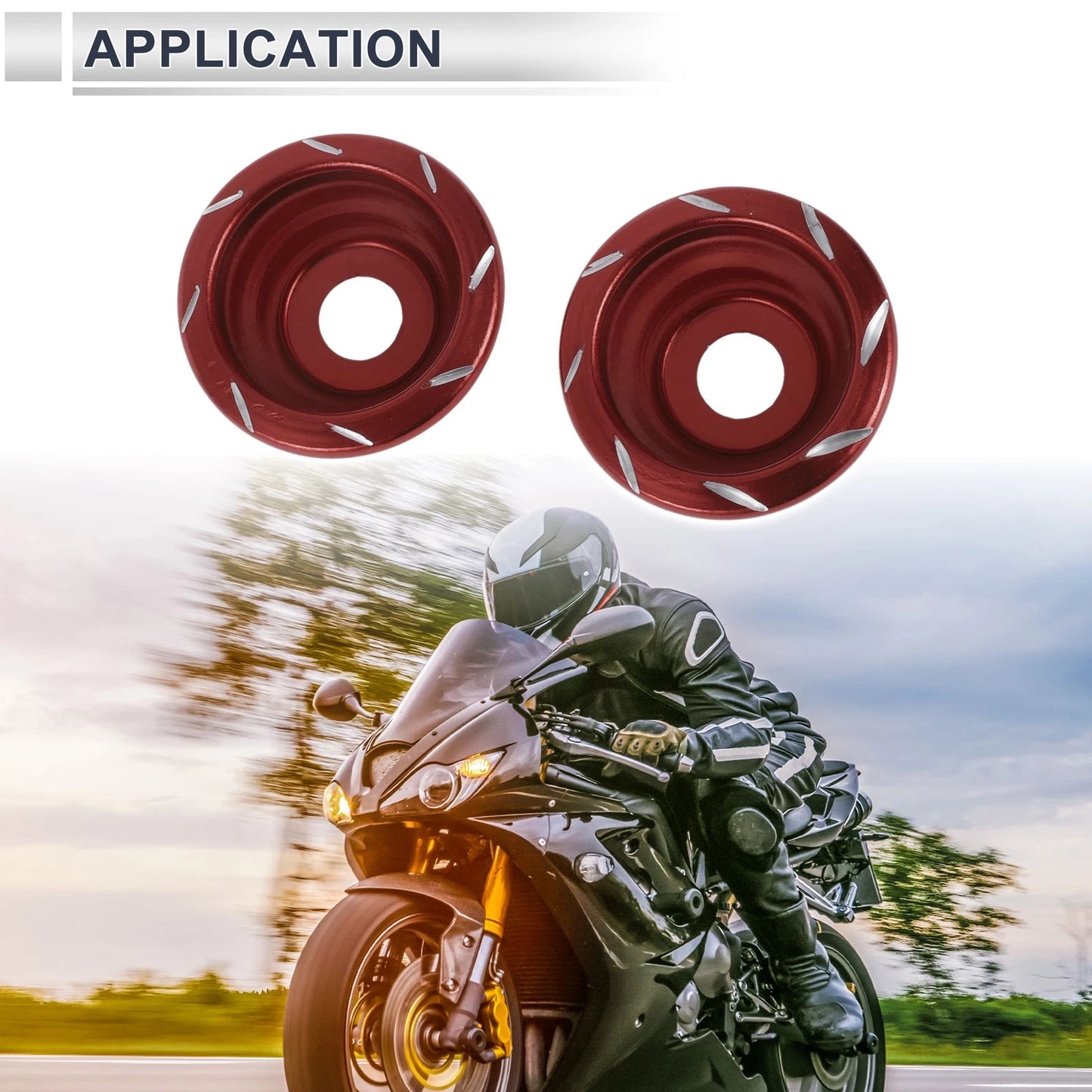 2 x 12mm Aluminum Alloy Motorcycle Slider Frame Red for Motorcycle