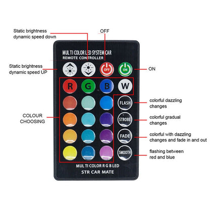 10x T10 194 168 RGB LED Bulbs with RF Remote for Car Parking Light