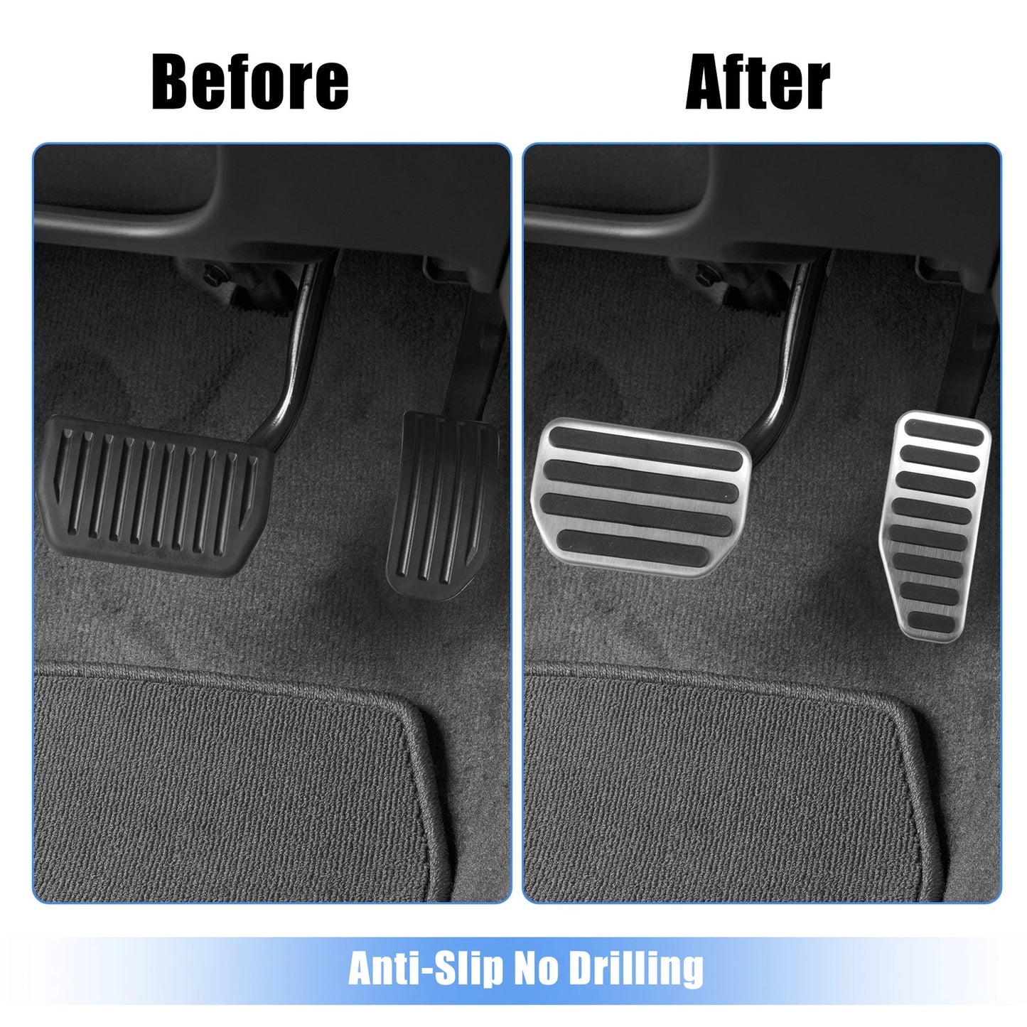 Car Gas Brake Pedal Covers for Suzuki Jimny (2018-2022) Silver Tone