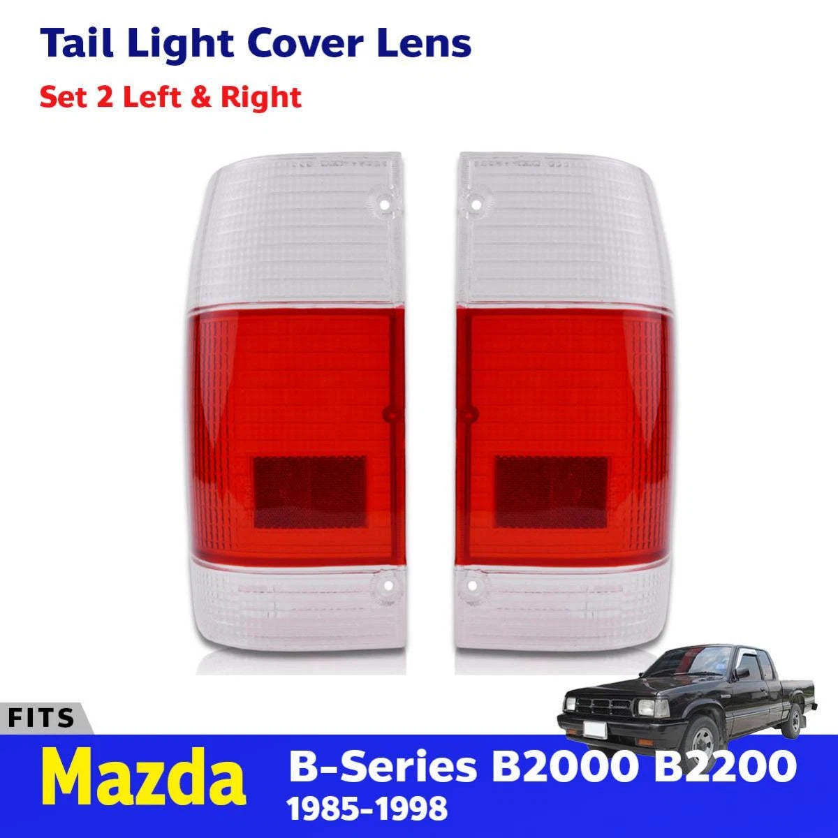Tail Lights Lens Lamp Clear-Red Fits Mazda Magnum B2000 B2200 B2600 1985-98 D06