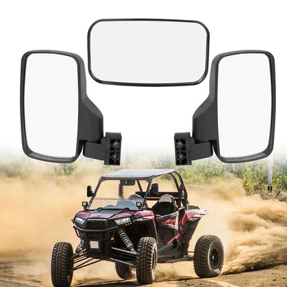 2 x Rear View Mirrors 1.75/2" Bar Clamp for Polaris Kawasaki Can-Am