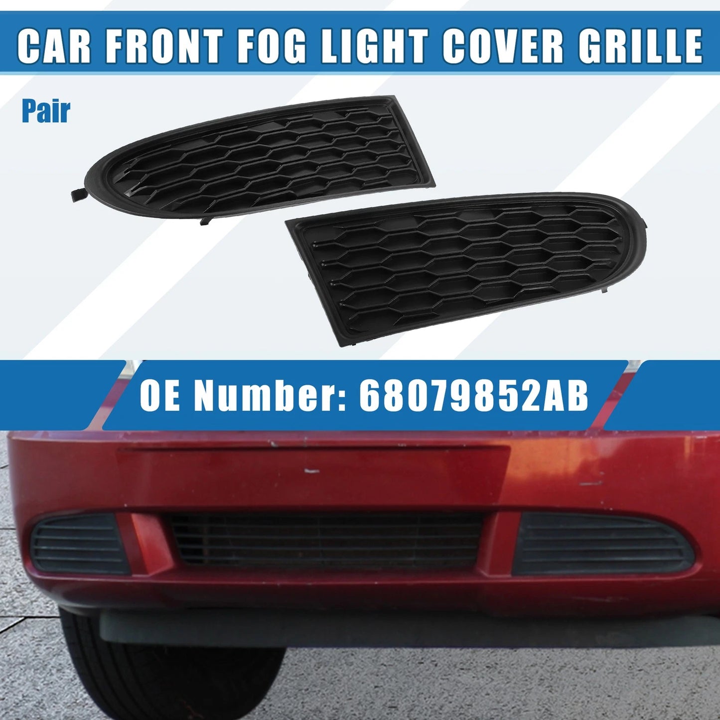 Fog Light Cover Grille for Dodge Journey (2011-2020) Black