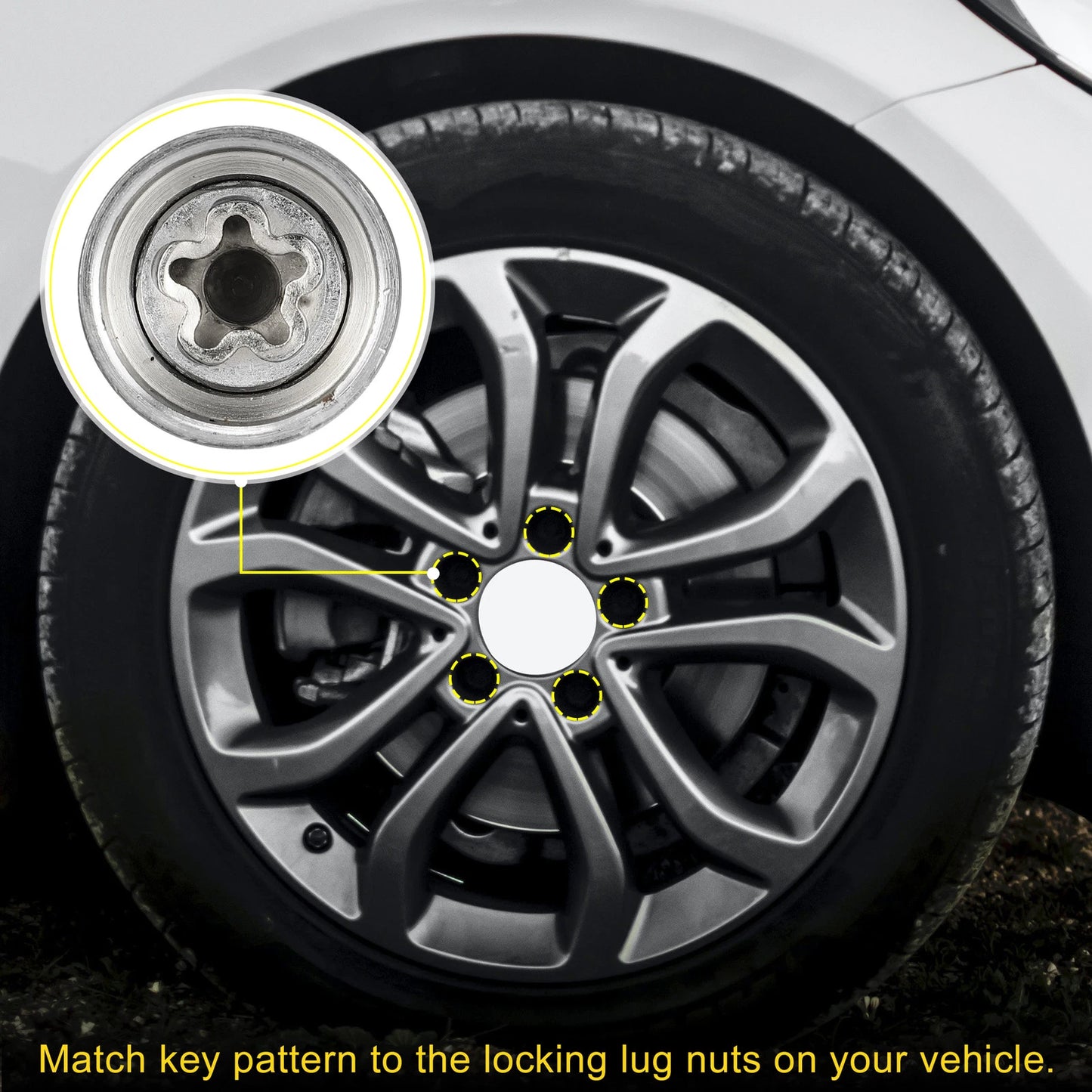 302 Wheel Lock Lug Nut Set with Protector Socket for Mercedes Benz