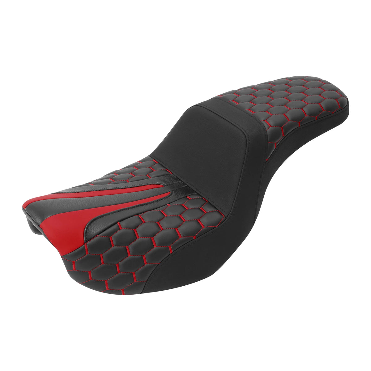 Black Red Driver & Passenger Seat for Harley Dyna Street Fat Bob (06-17)