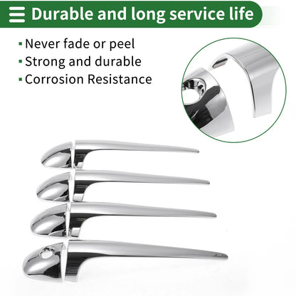 Silver Door Handle Cover Trim for Toyota RAV4 (2013-2015)