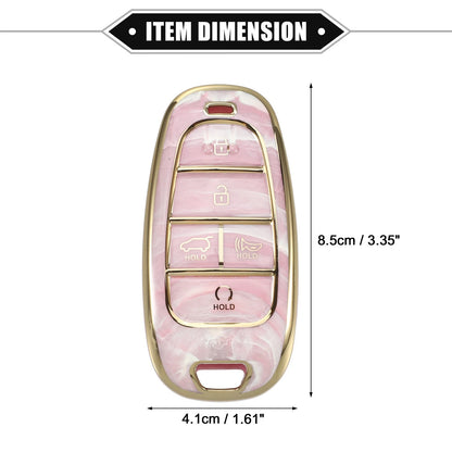Key Fob Cover for Hyundai Tucson 2020-2022, 5 Button Soft TPU Pink