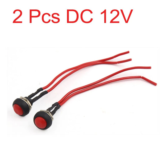 Push Button Switch 2 x DC 12V Wired Latching Type for Motorcycle Car