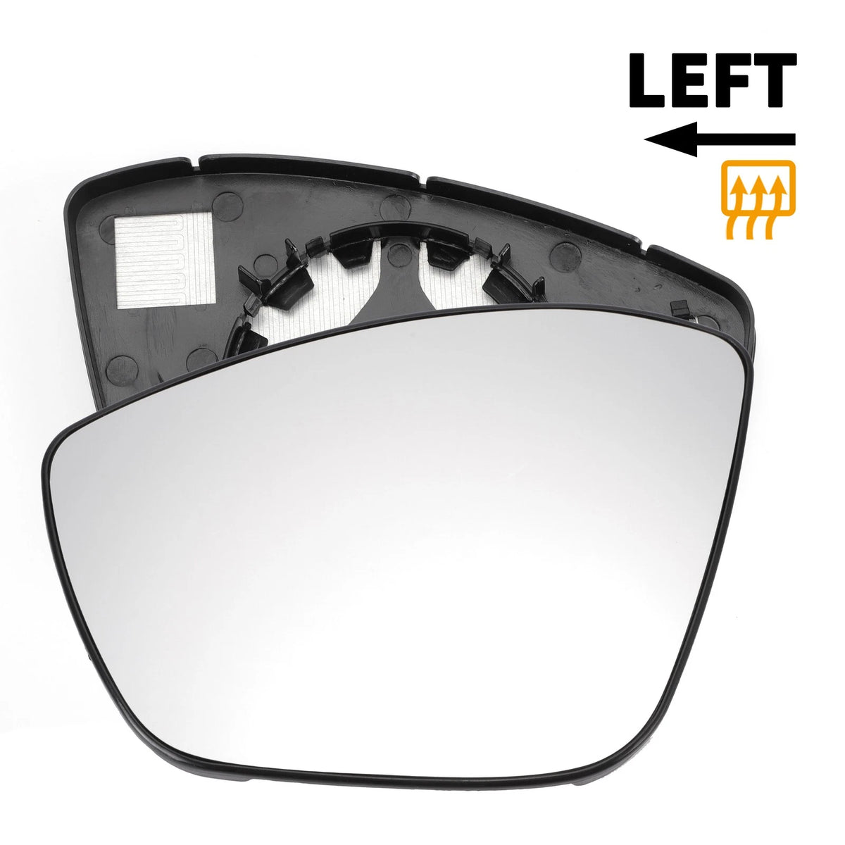 Left Side White Heated Mirror Glass for Peugeot 208, 308 (2012-2023)