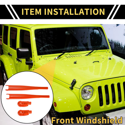 Front Window Wiper Arm Blades Covers for Jeep Wrangler JL JLU (2018-2023)