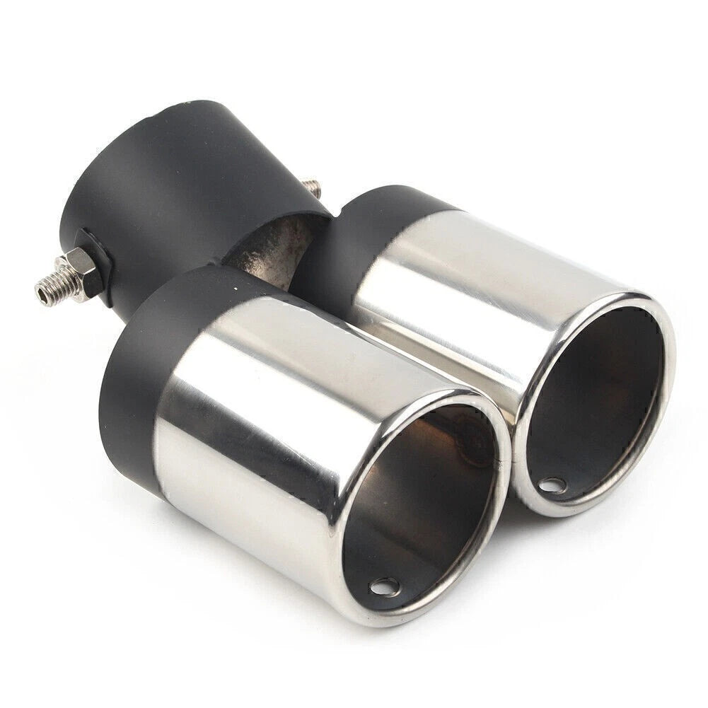 Dual Rear Exhaust Pipe Tail Muffler Tips for Universal Vehicles