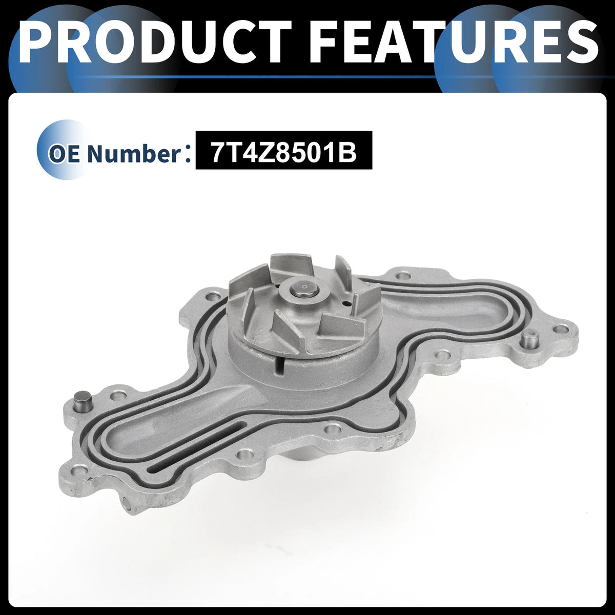 Water Pump for Ford Edge, Ford Flex (2007-2010) w/ Rubber Rings Kit