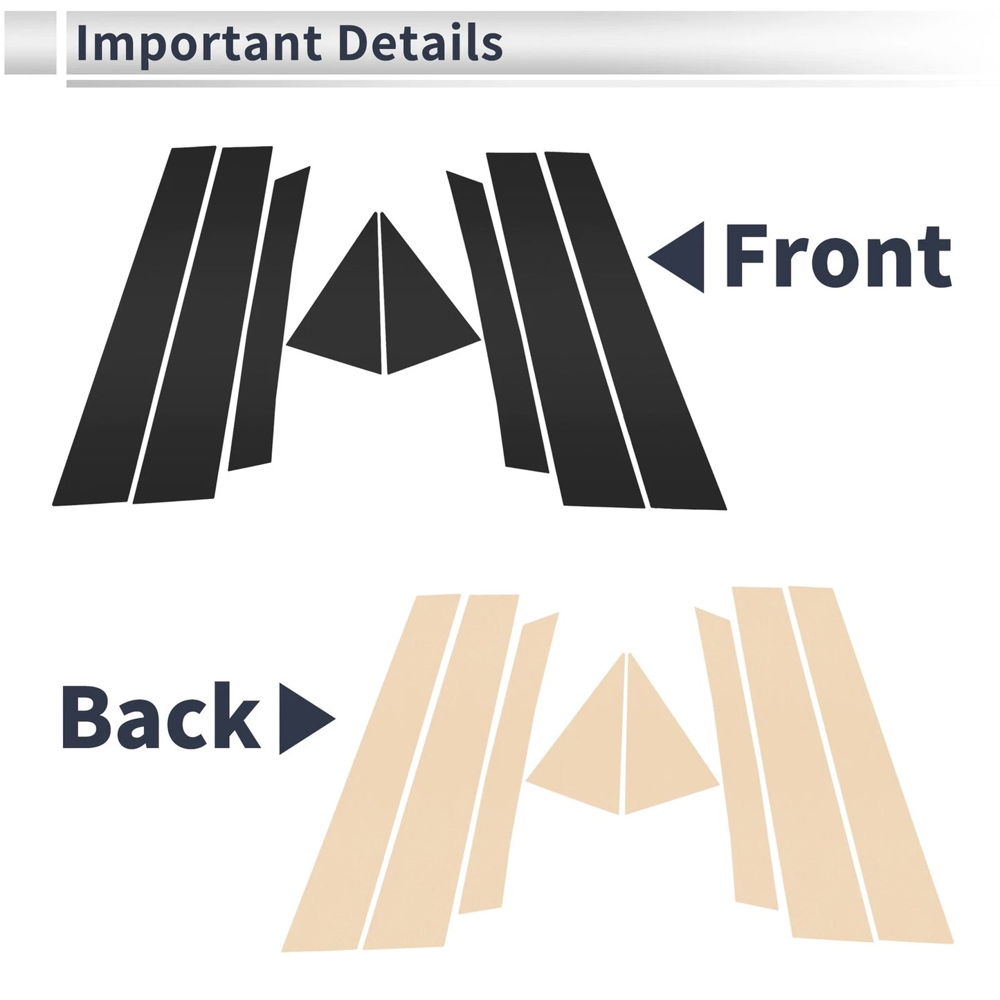 8 Pcs Door Pillar Window Trim for Mazda CX-7 (2013-2014) Black