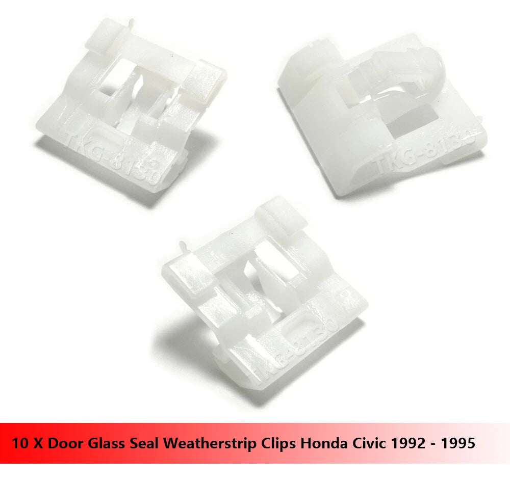 10 x Door Glass Seal Weatherstrip Clips for Honda Civic (1992-1995)
