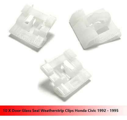 10 x Door Glass Seal Weatherstrip Clips for Honda Civic (1992-1995)