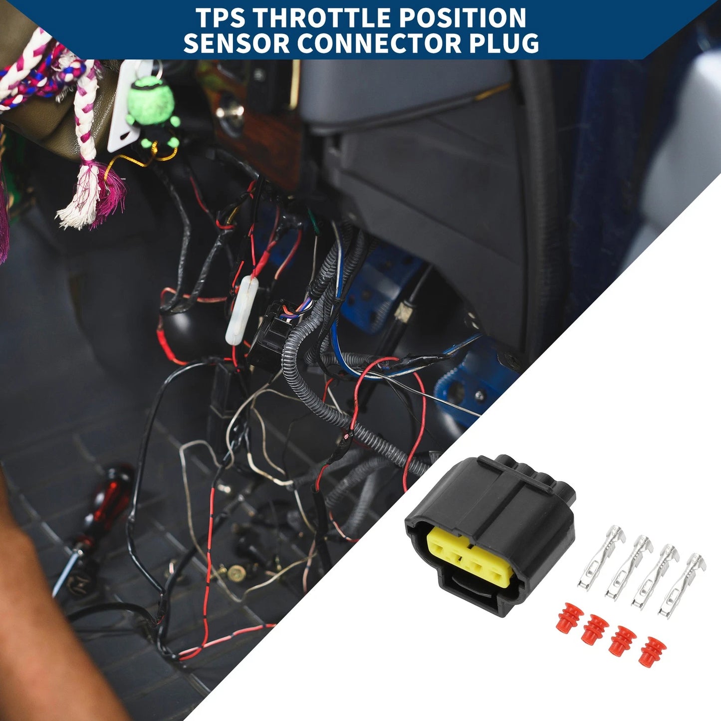 4 Pin TPS Throttle Position Sensor Connector Plug for Toyota Crown Camry