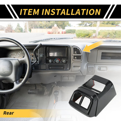 Carbon Fiber Rear Armrest AC Outlet Panel for Ford Ranger (2023-2024)