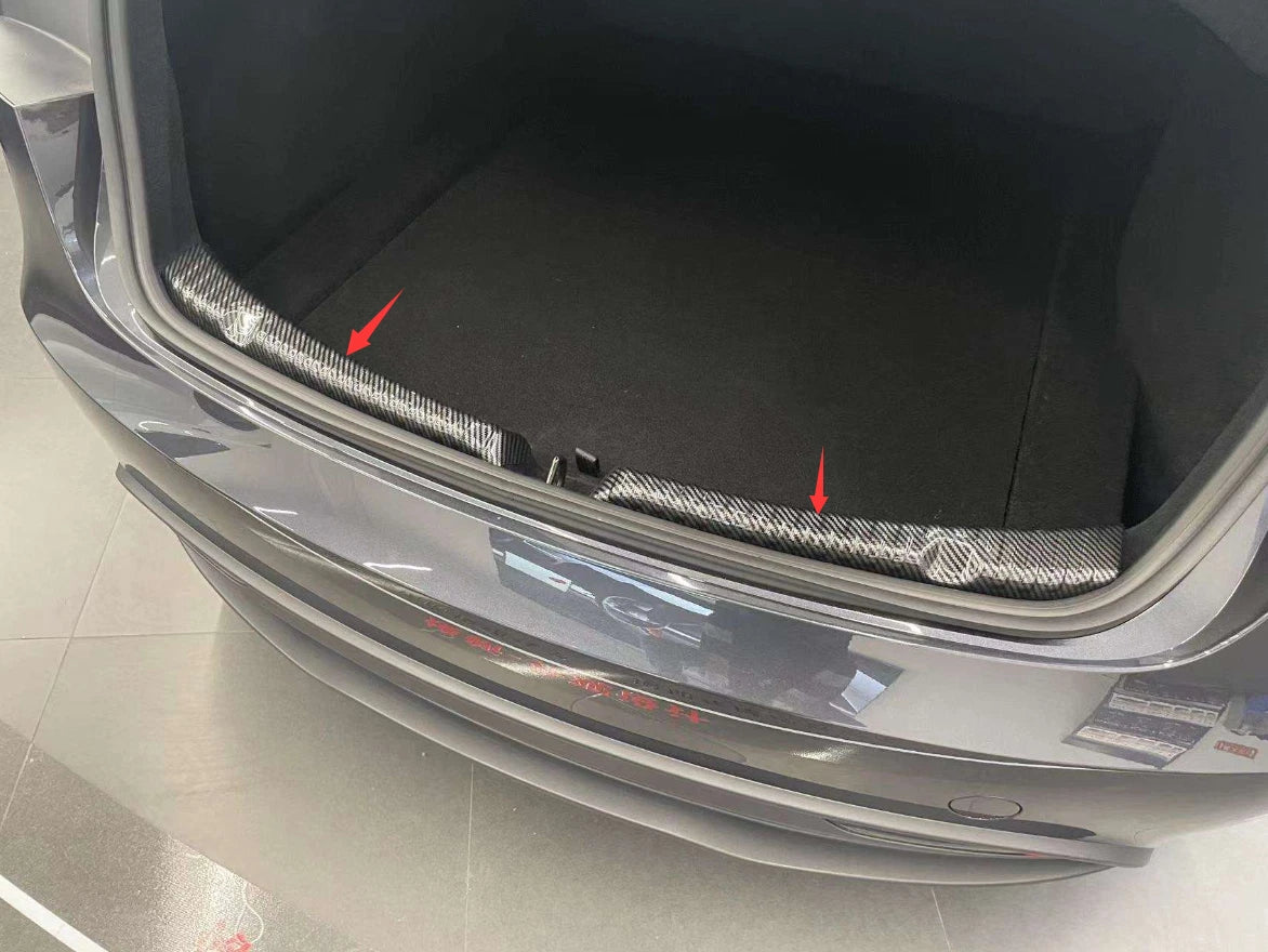 Carbon Fiber Rear Inner Guard Bumper Cover Trim for Tesla Model 3 (2024-2025)
