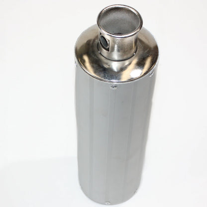 Silver Alloy Exhaust Muffler + Clamp for 200cc 250cc 300cc Quad ATV