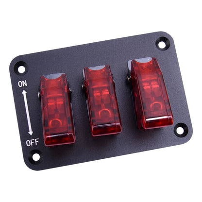 3 Gang LED Toggle Rocker Switch Panel for Car Truck Boat Circuit Breaker