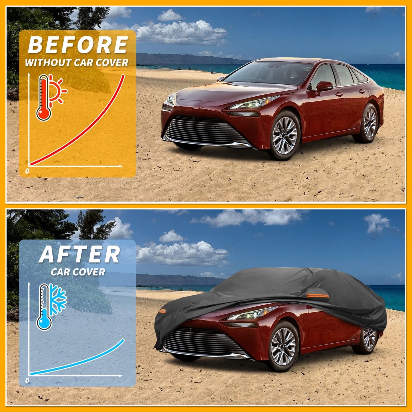 Waterproof All Weather Car Cover for Toyota Mirai Sedan (2016-2023)