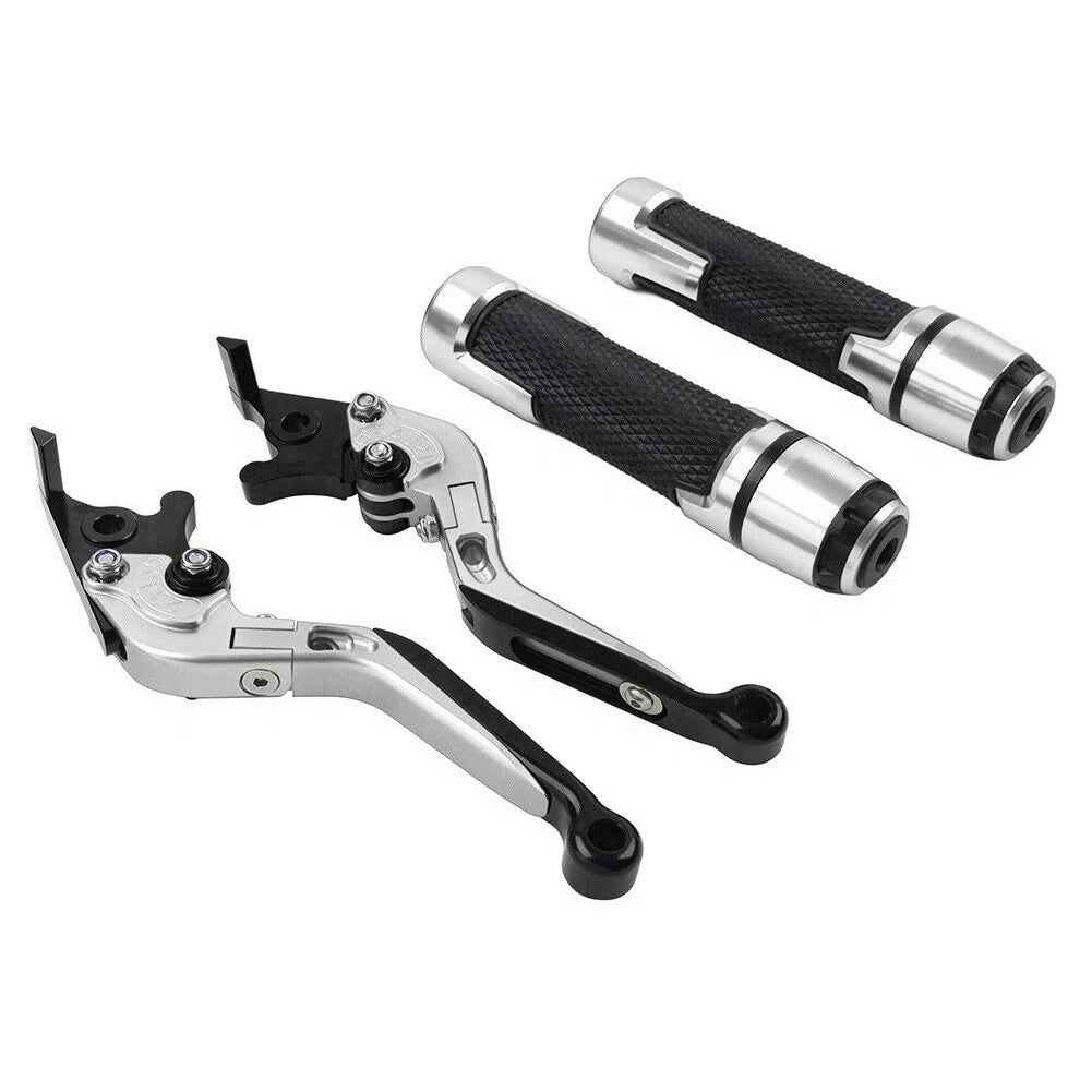 Silver Extendable Brake Clutch Levers Grip Set for Triumph Speed Triple 675