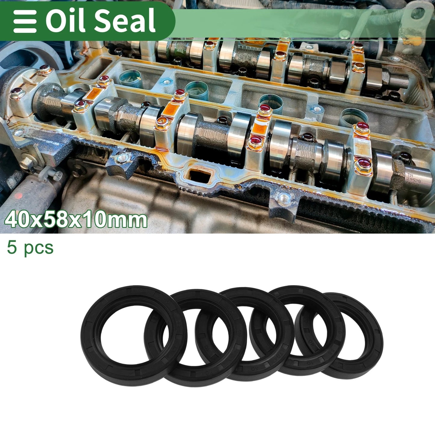 Oil Seal 40x58x10mm NBR Rubber Black for Make Model