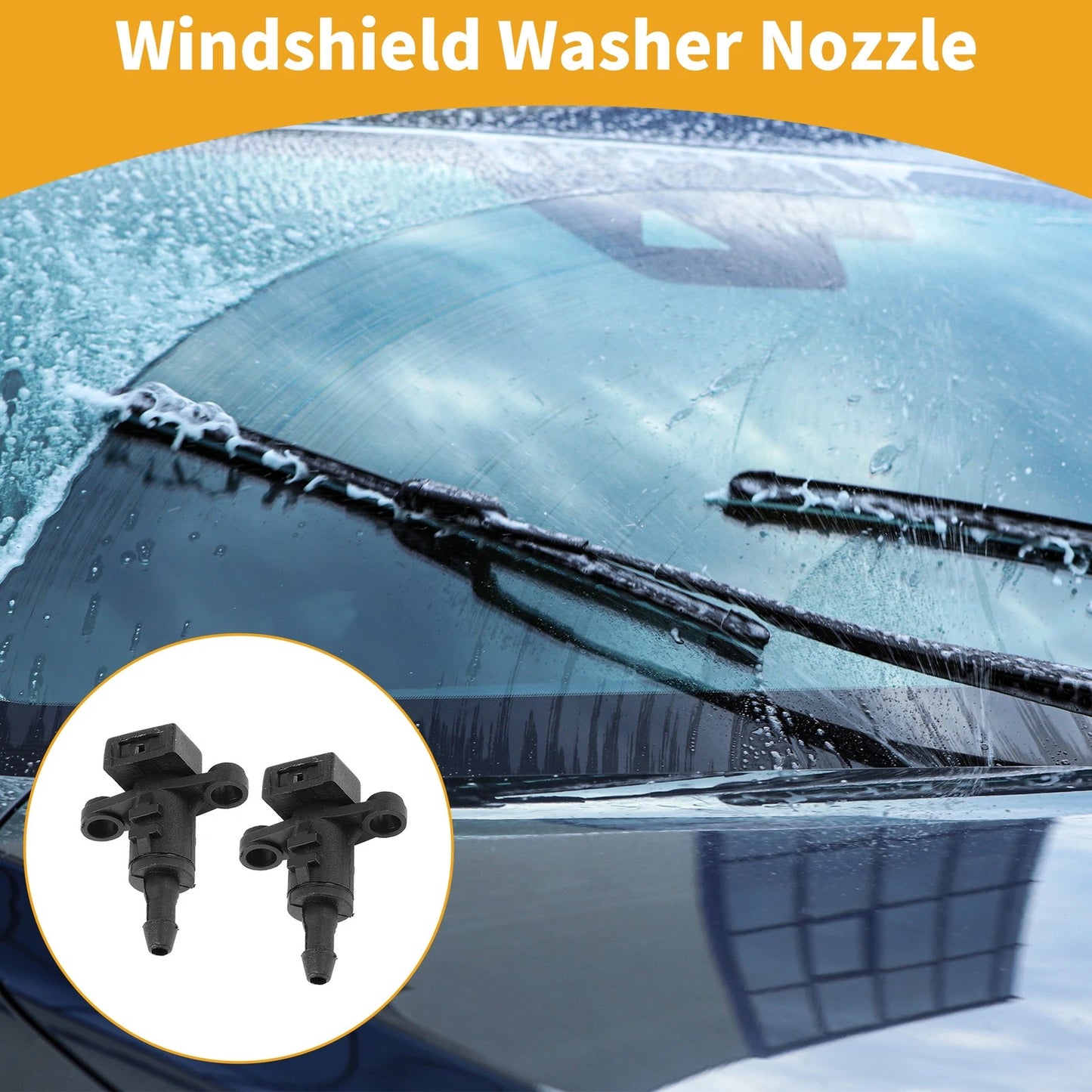 Windshield Washer Nozzles  Black for Kia Ceed, Rio (2011-2018)