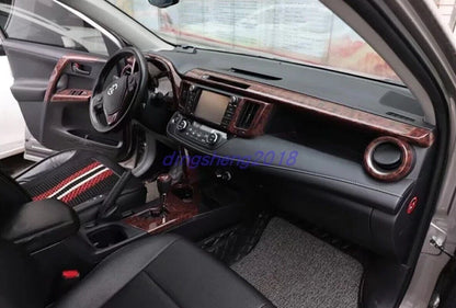 17 x Agate Wood Grain Glossy ABS Interior Trim for Toyota Rav4 (2013–2018)