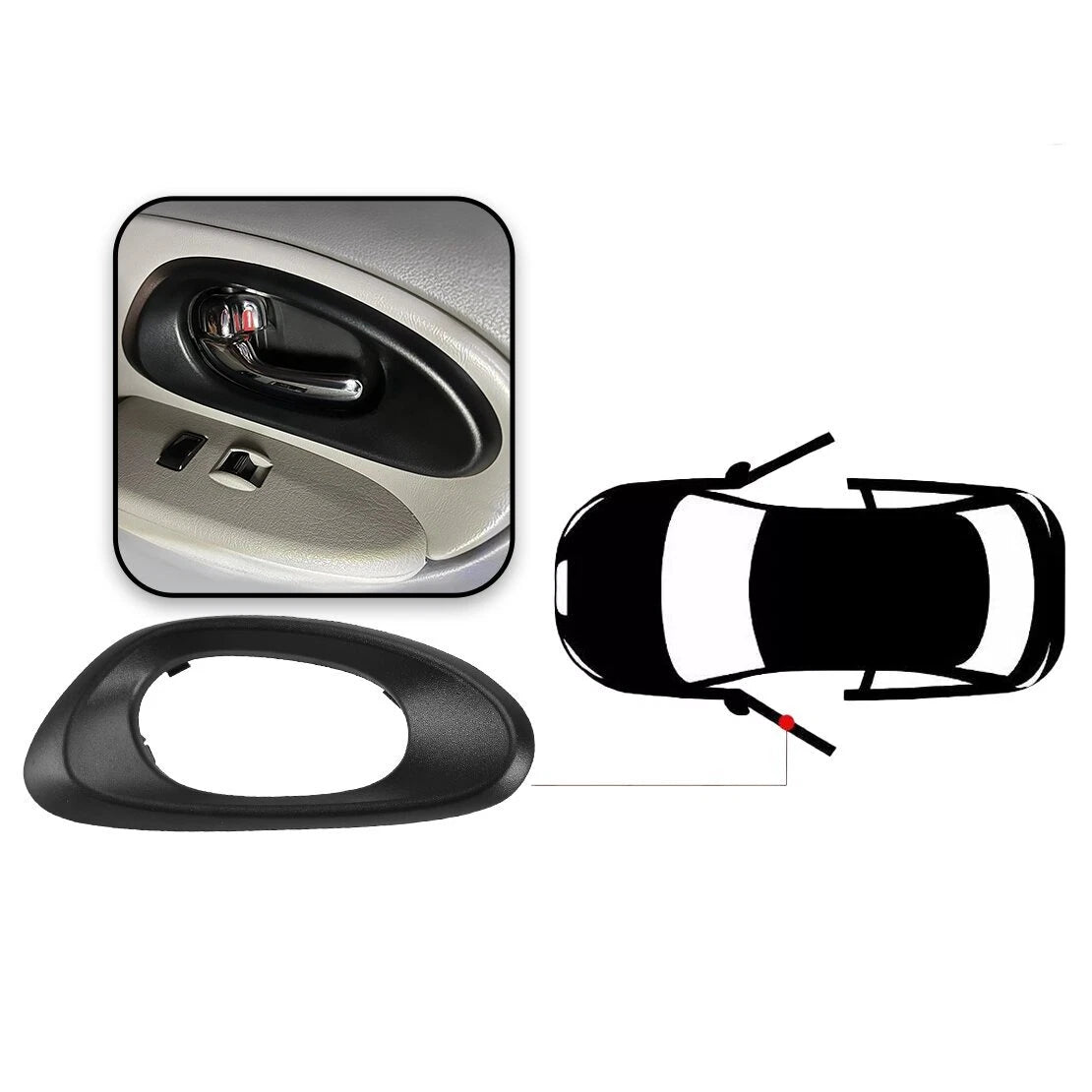 Front Left Interior Door Handle Trim for Chevrolet Trailblazer (2002-2009)