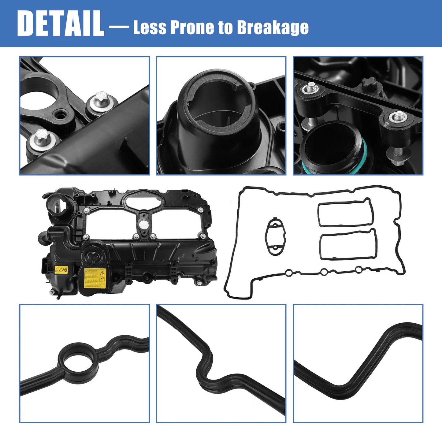 Engine Valve Cover Set with Gasket & Bolts for BMW 528i 328i (2007-2013)