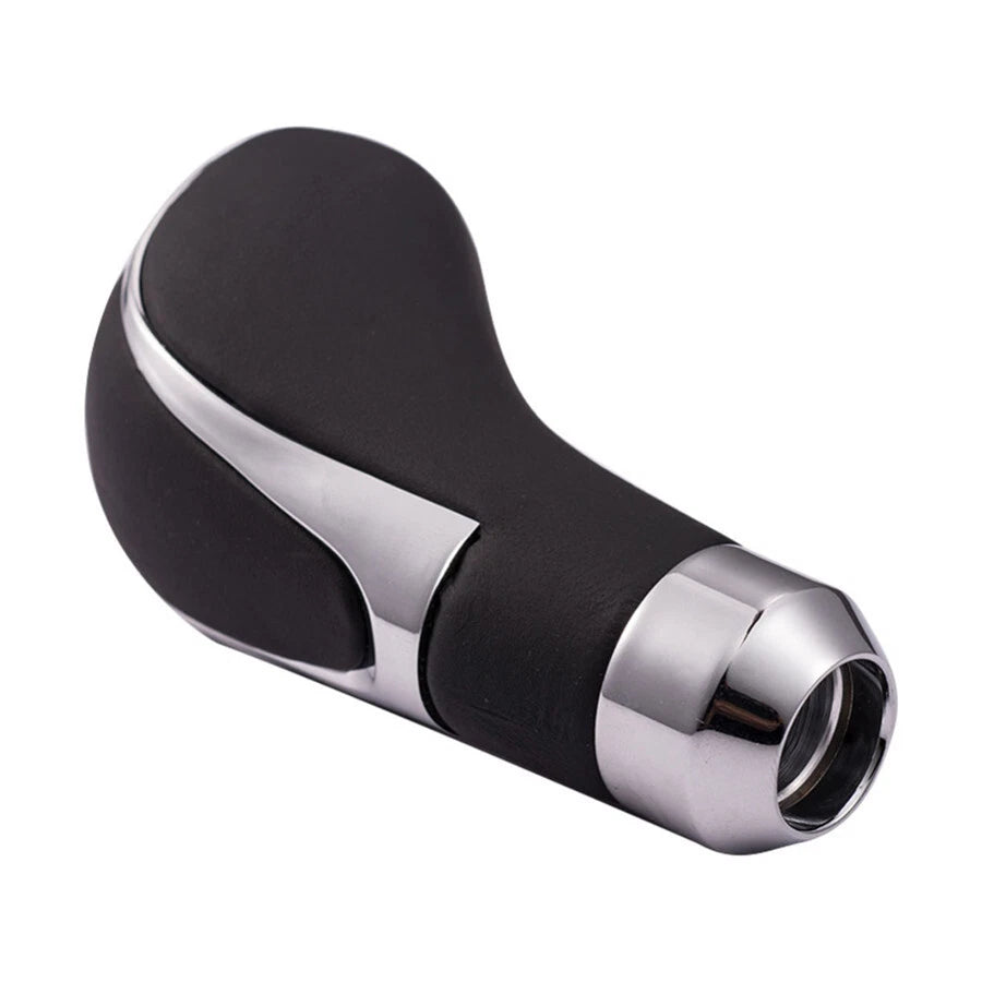 Black Leather Gear Shift Knob Shifter Lever Grip for Car (8mm, 10mm, 12mm)