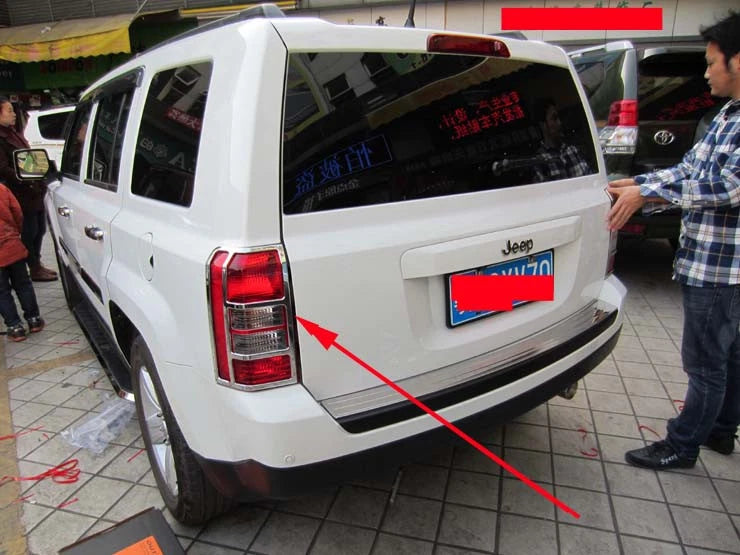 Chrome Head Tail Light Cover Trim Eyebrow for Jeep Patriot (2012-2015)