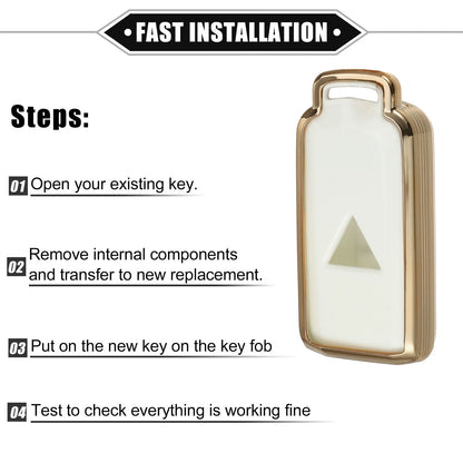 3 x Remote Keyless Key Fob Covers for Mitsubishi Outlander (2014-2021)