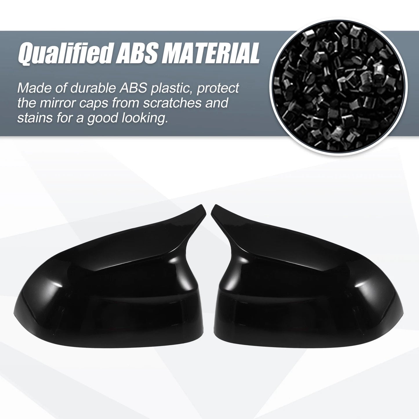 Gloss Black Rearview Mirror Covers for BMW X3 G01, iX3, G08, X4, X5 (2018-2023)