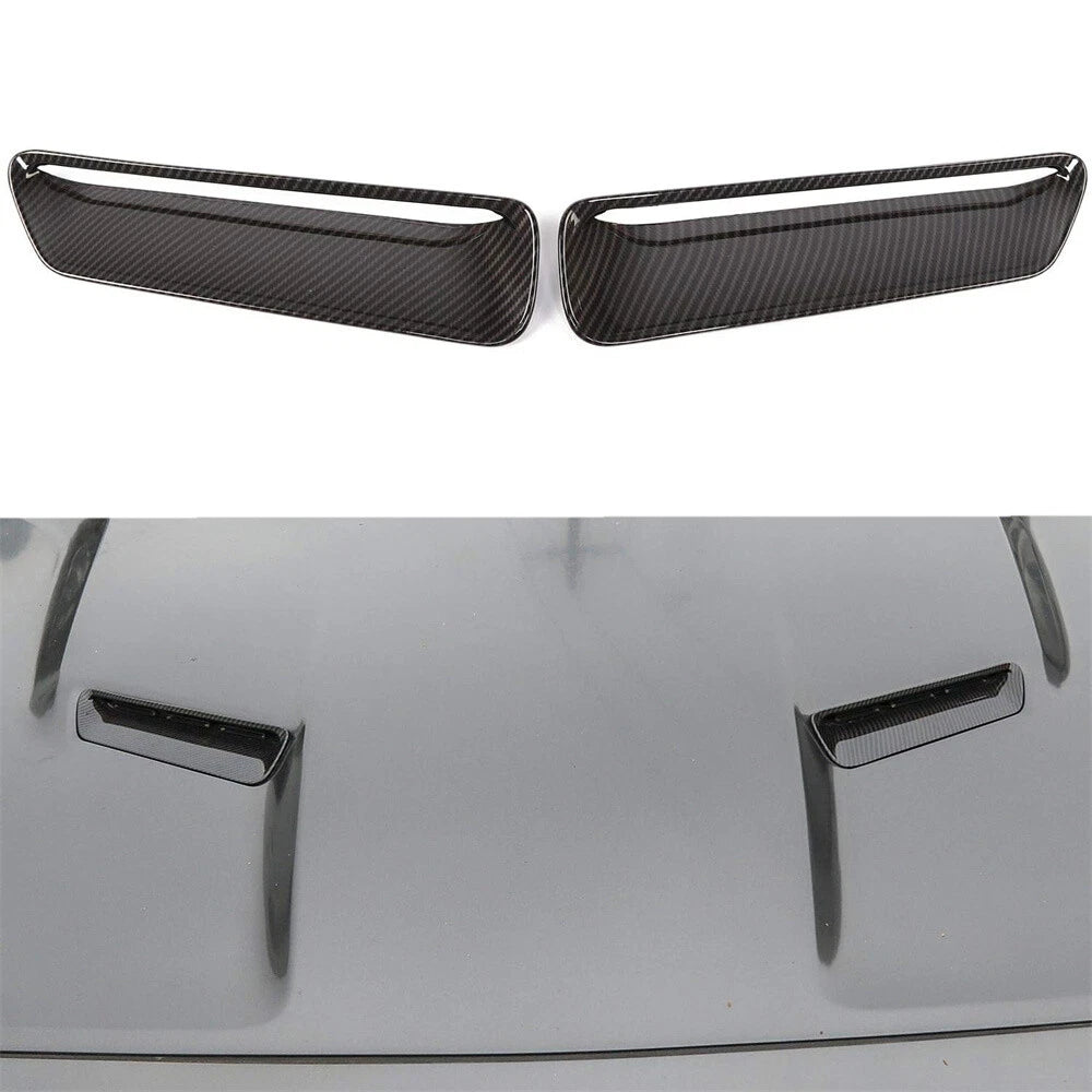 Carbon Fiber Engine Hood Air Vent Cover Trim for Dodge Challenger (2015-2022)