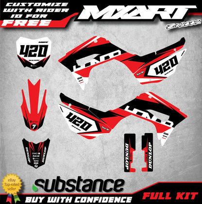 Custom Graphics Full Kit for Honda CRF 110 (2019-2021) HOOK STYLE Stickers