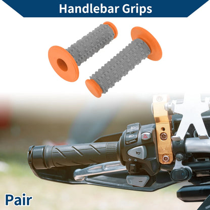 22 x 24 mm Hand Grips Cover Soft Rubber Orange for Motorcycle 1 Pair