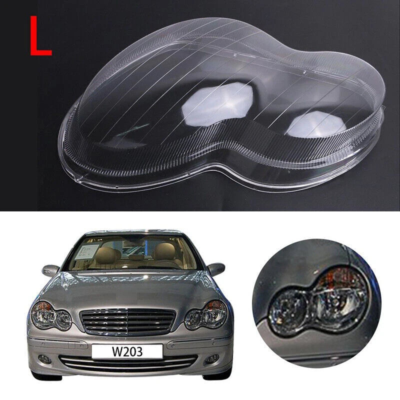 Left Headlight Lens Cover for Mercedes Benz C-Class W203 (2001-2007)